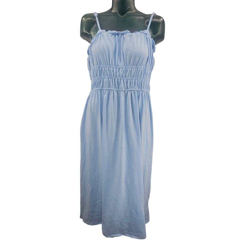 NEW Dokotoo Pastel Blue Sleeveless Maxi summer Cotton Dress w/ Pockets XL 4099 - Picture 2 of 11